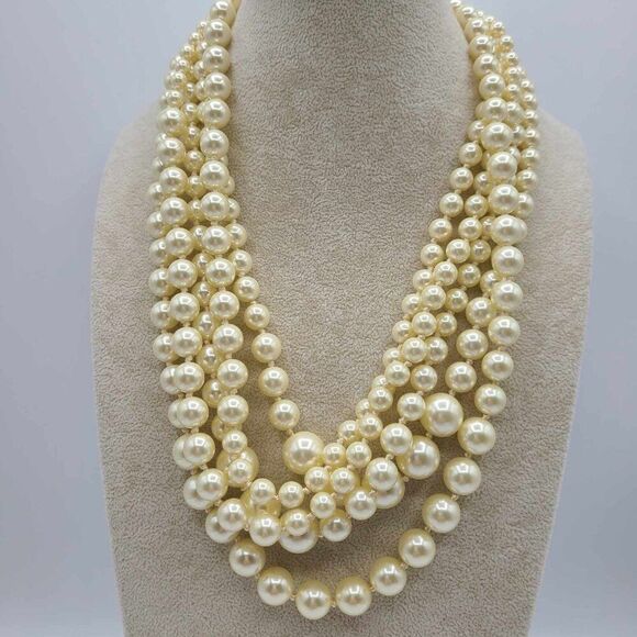 Stunning!J Crew 5 Strand Faux Pearl Necklace NWOT!